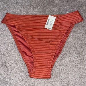 Womens burnt orange high waisted bathing suit bottom